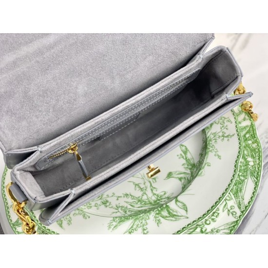 Replica Christian Dior 30 Montaigne Avenue Bag Gray Box Calfskin