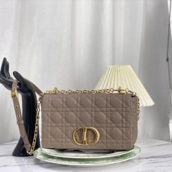 Fake Christian Dior Medium Dior Caro Bag Gray Cannage Calfskin Replica