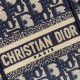 Fake Dior Mini Book Tote Phone Bag Dior Oblique Embroidery Blue Replica