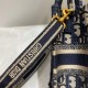 Fake Dior Mini Book Tote Phone Bag Dior Oblique Embroidery Blue Replica