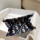 Fake Dior Mini Book Tote Phone Bag Dior Oblique Embroidery Blue Replica