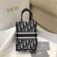 Fake Dior Mini Book Tote Phone Bag Dior Oblique Embroidery Blue Replica