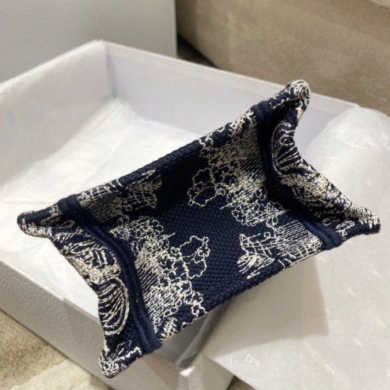 Replica Dior Mini Book Tote Phone Bag Toile de Jouy Reverse Embroidery Blue