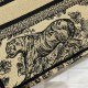 Fake Dior Small Book Tote Bag Toile de Jouy Embroidery Brown Replica