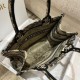 Fake Dior Small Book Tote Bag Toile de Jouy Embroidery Brown Replica