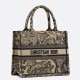 Fake Dior Small Book Tote Bag Toile de Jouy Embroidery Brown Replica
