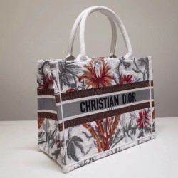 Replica Dior Small Book Tote Camouflage With Flowers White