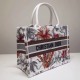 Replica Dior Small Book Tote Camouflage With Flowers White