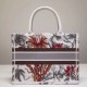 Replica Dior Small Book Tote Camouflage With Flowers White