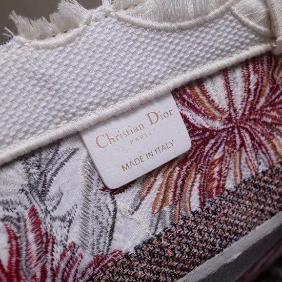 Replica Dior Small Book Tote Camouflage With Flowers White