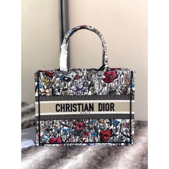 Replica Dior Small Book Tote In Multicolor Mille Fleurs Embroidery Fake Dior Small Book Tote In Multicolor Mille Fleurs Embroidery Replica