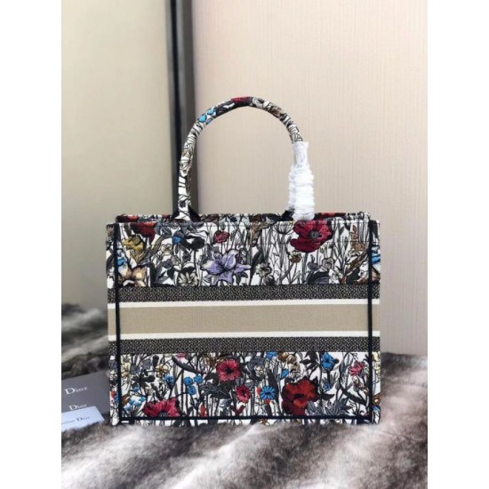 Replica Dior Small Book Tote In Multicolor Mille Fleurs Embroidery Fake Dior Small Book Tote In Multicolor Mille Fleurs Embroidery Replica