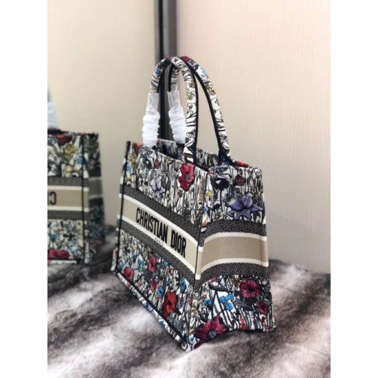 Replica Dior Small Book Tote In Multicolor Mille Fleurs Embroidery Fake Dior Small Book Tote In Multicolor Mille Fleurs Embroidery Replica