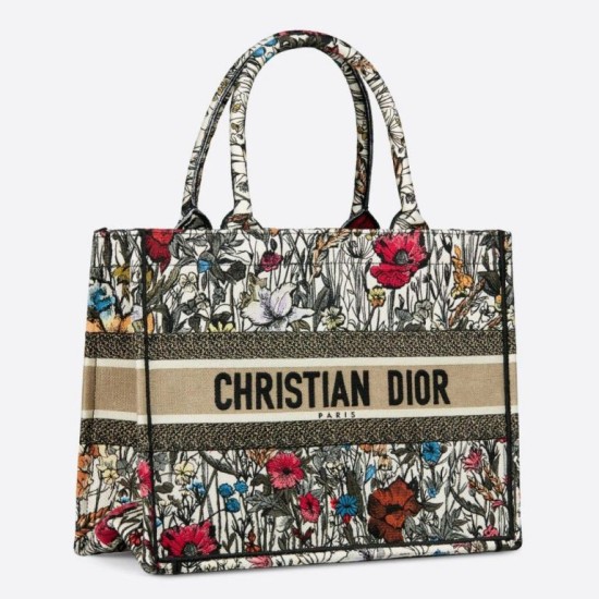 Replica Dior Small Book Tote In Multicolor Mille Fleurs Embroidery Fake Dior Small Book Tote In Multicolor Mille Fleurs Embroidery Replica
