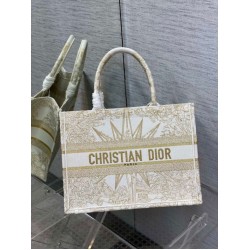 Replica Dior Medium Book Tote Bag Rêve d'Infini Embroidery Gold