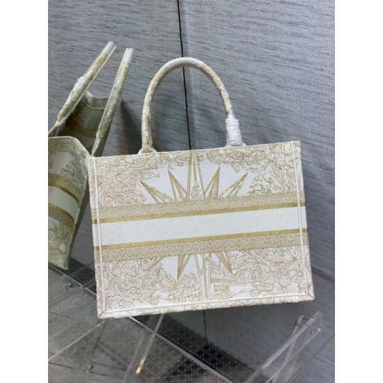 Replica Dior Medium Book Tote Bag Rêve d'Infini Embroidery Gold