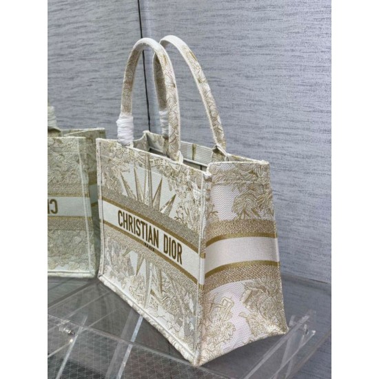 Replica Dior Medium Book Tote Bag Rêve d'Infini Embroidery Gold