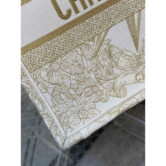Replica Dior Medium Book Tote Bag Rêve d'Infini Embroidery Gold