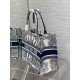 Replica Dior Medium Dior Book Tote Rêve d'Infini Embroidery White /Blue