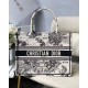 Fake Dior Medium Book Tote Bag Toile de Jouy Zodiac Embroidery White Replica