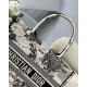 Fake Dior Medium Book Tote Bag Toile de Jouy Zodiac Embroidery White Replica