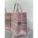 Replica Dior Large Book Tote Bag Toile de Jouy Sauvage Embroidery Pink / Gray 
