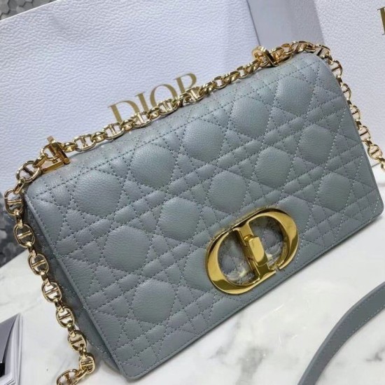 Fake Dior Caro Medium Bag Cannage Grey Replica