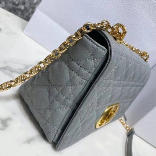 Fake Dior Caro Medium Bag Cannage Grey Replica