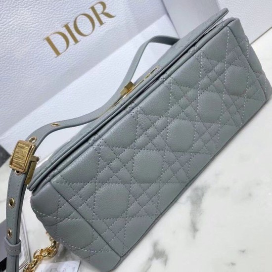 Fake Dior Caro Medium Bag Cannage Grey Replica