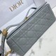 Fake Dior Caro Medium Bag Cannage Grey Replica
