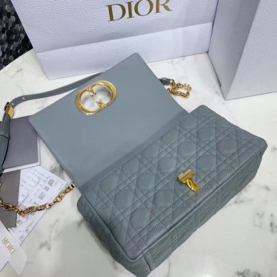 Fake Dior Caro Medium Bag Cannage Grey Replica