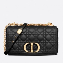 Replica Dior Caro Medium Bag Cannage Black