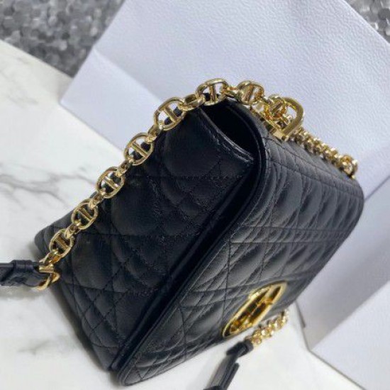Replica Dior Caro Medium Bag Cannage Black
