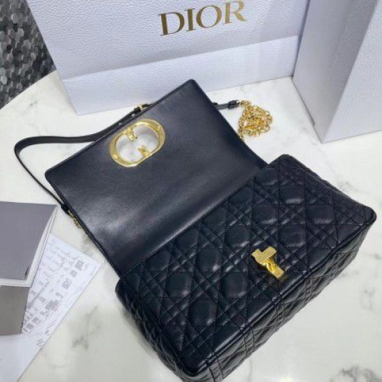 Replica Dior Caro Medium Bag Cannage Black