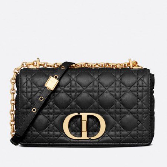 Replica Dior Caro Medium Bag Cannage Black