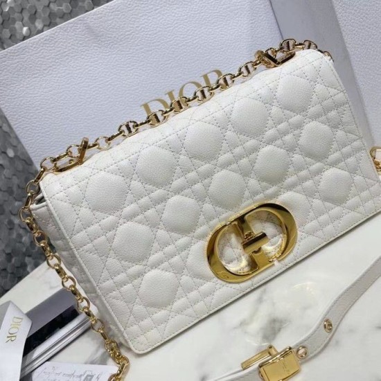 Fake Dior Caro Medium Bag Cannage White Replica