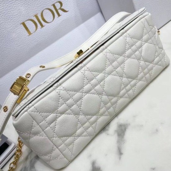 Fake Dior Caro Medium Bag Cannage White Replica