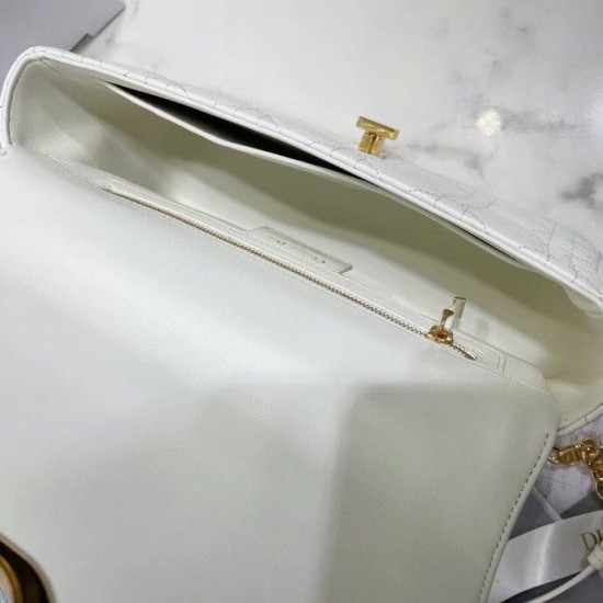 Fake Dior Caro Medium Bag Cannage White Replica