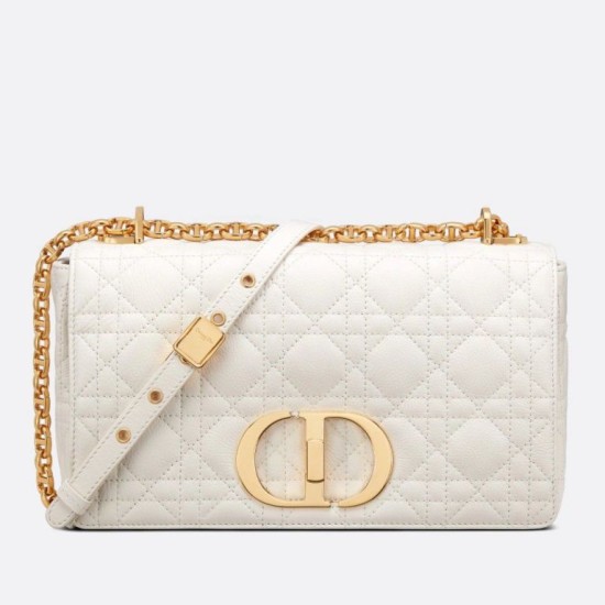 Fake Dior Caro Medium Bag Cannage White Replica