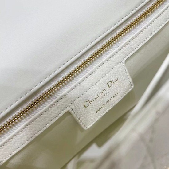 Fake Dior Caro Medium Bag Cannage White Replica