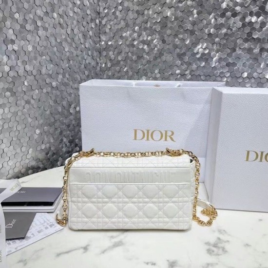 Fake Dior Caro Medium Bag Cannage White Replica
