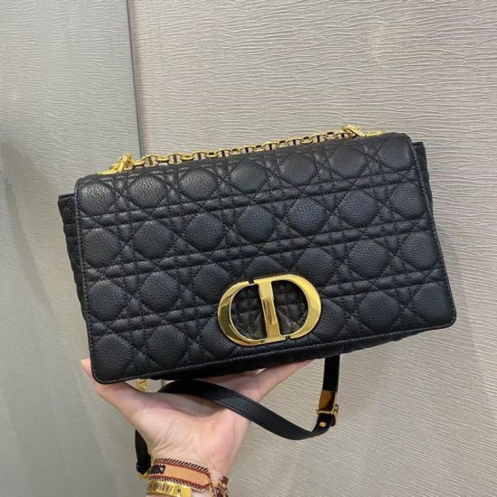 Fake Dior Large Caro Bag Cannage Black Replica Replica Dior Large Caro Bag Cannage Black