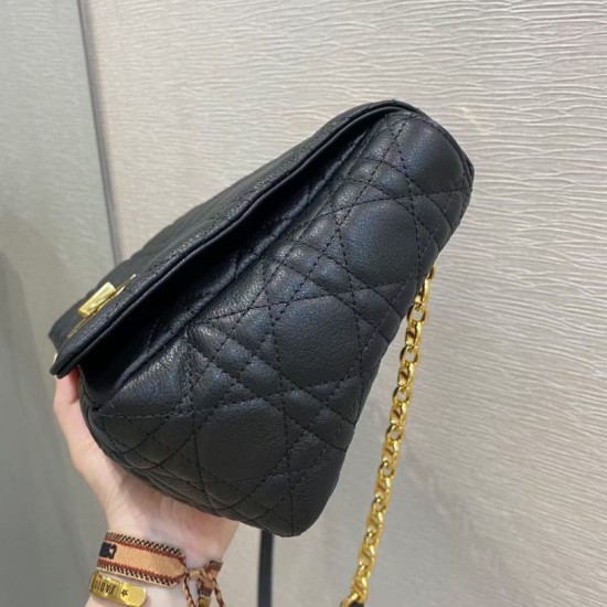 Fake Dior Large Caro Bag Cannage Black Replica Replica Dior Large Caro Bag Cannage Black