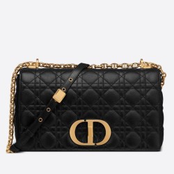 Replica Dior Large Caro Bag Cannage Black
