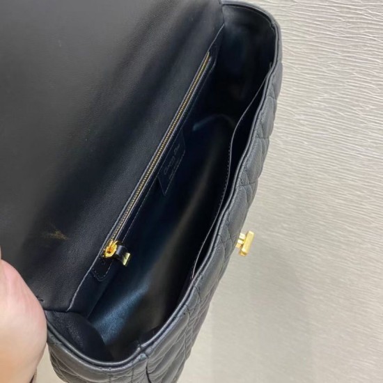 Fake Dior Large Caro Bag Cannage Black Replica Replica Dior Large Caro Bag Cannage Black