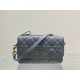 Replica Dior Caro Pouch Cannage Calfskin Blue