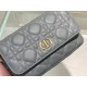 Replica Dior Caro Pouch Cannage Calfskin Blue