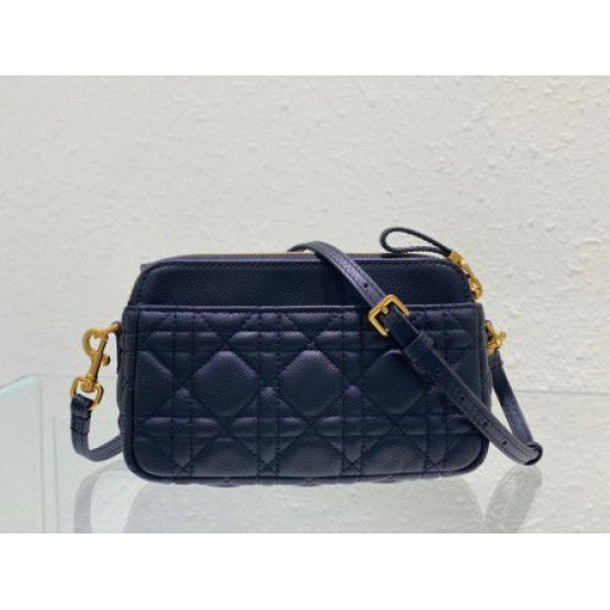 Replica Dior Caro Pouch Cannage Black 