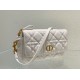 Replica Dior Caro Pouch Cannage White