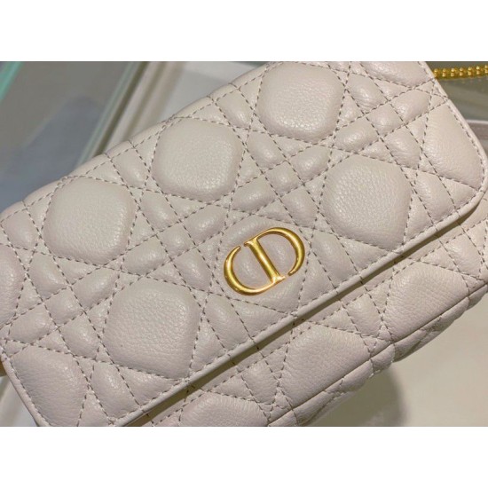 Replica Dior Caro Pouch Cannage White